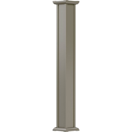 Ekena Millwork 8" x 10' Endura-Aluminum Acadian Style Column, Square Shaft (For Post Wrap Installation) Non-Tapered EA0810INPSFACAC